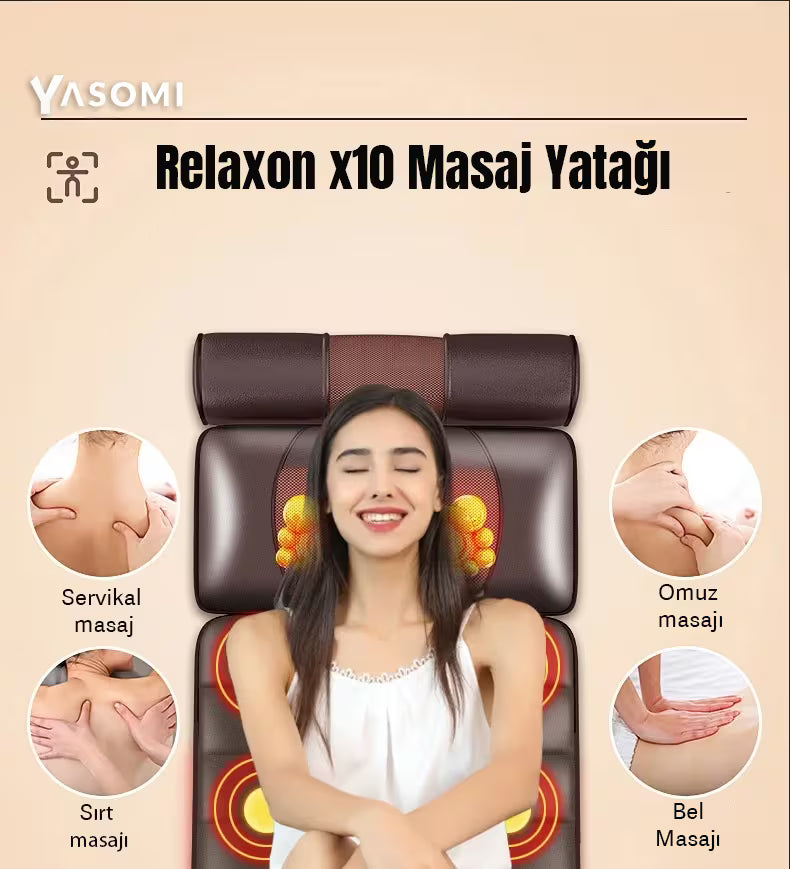 FitRelax Max™ – x10 Katlamalı Isıtmalı Tam Vücut Masaj Yatağı